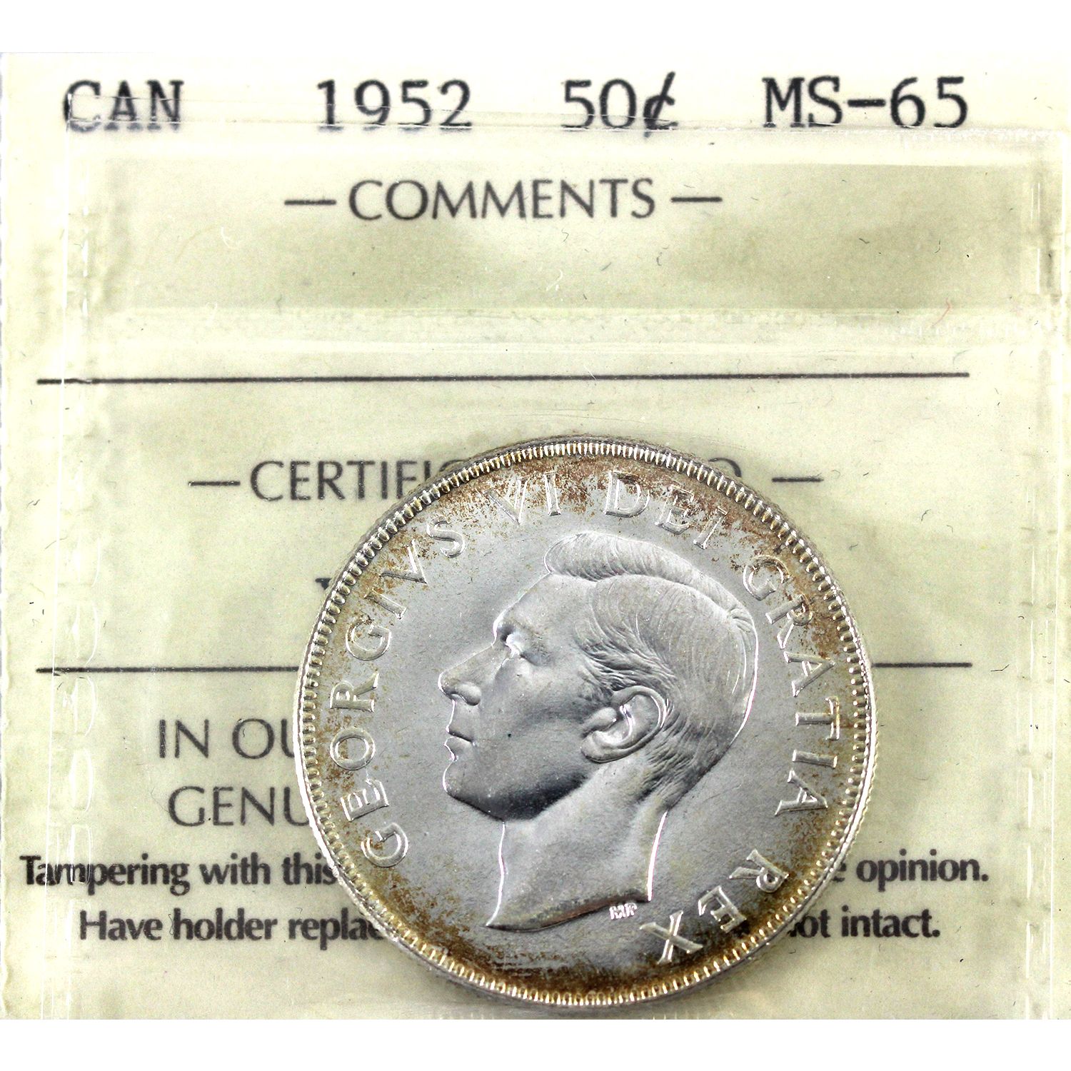 50-cent 1952 ICCS MS65