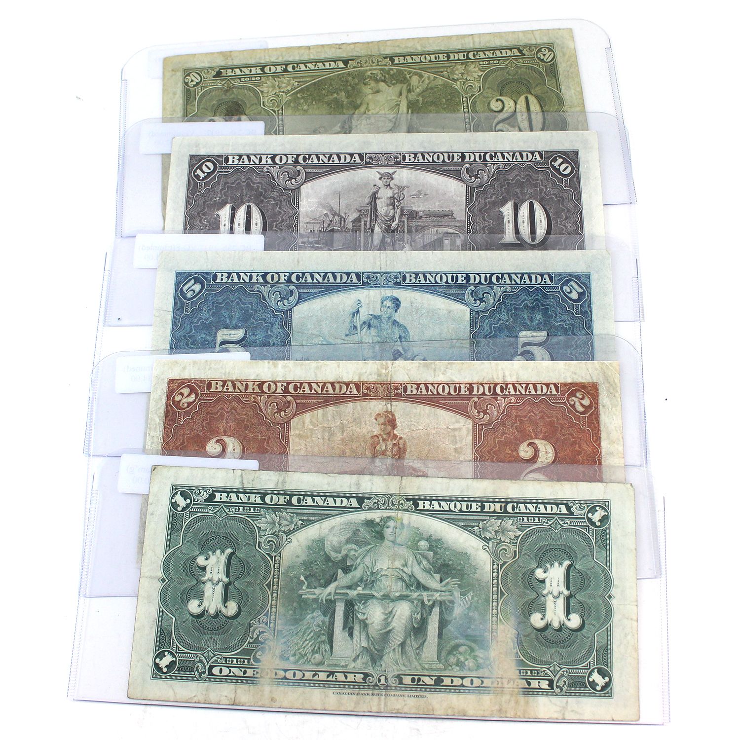 Lot of 1937 Notes $1 to $20 VG to VF. Notes contain various ...