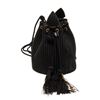 Image 1 : Saint Laurent YSL Black Canvas Fringe Bucket Bag