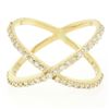 Image 4 : NEW 14k Yellow Gold 0.50 ctw Round Brilliant Diamond Simple X Ex Cross Band Ring
