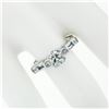 Image 3 : Vintage 18k White Gold 1.27 ctw Round & Baguette Diamond Solitaire Engagement Ri