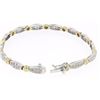 Image 4 : 14k Two Tone Gold 7" 1.74 ctw Pave and Burnish Set Round Diamond Tennis Bracelet