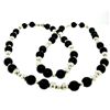 Image 1 : Tiffany & Co. Sterling Silver & Black Onyx Graduated Bead Ball Long 32" Necklace