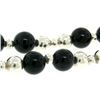 Image 2 : Tiffany & Co. Sterling Silver & Black Onyx Graduated Bead Ball Long 32" Necklace
