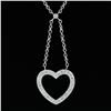 Image 6 : 18K White Gold VS E Ideal 2.40 ctw Diamond Heart Dangle Infinity Link Necklace