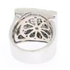 Image 8 : Large 18k White Gold 3.60 ctw Black & White Diamond Square Cushion Ladies Ring