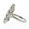 Image 6 : Antique Art Deco 14K White Gold 0.60 ctw Diamond Unique Open Milgrain Dinner Rin