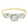 Image 3 : Vintage 14k Yellow & White Gold 0.40 ctw 3 Stone Illusion Set Round Diamond Ring