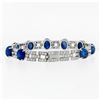 Image 2 : Platinum 43.57 ctw Burma No Heat Cabochon Star Sapphire & Diamond Tennis Bracele