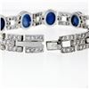 Image 4 : Platinum 43.57 ctw Burma No Heat Cabochon Star Sapphire & Diamond Tennis Bracele