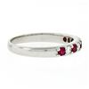 Image 6 : New 14K White Gold 3mm 0.62 ctw Alternating Shared Prong Ruby & Diamond Band Rin