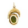 Image 3 : Vintage 14k Yellow Gold Oval Cabochon Cut Jade Detailed Open Swirl Charm Pendant