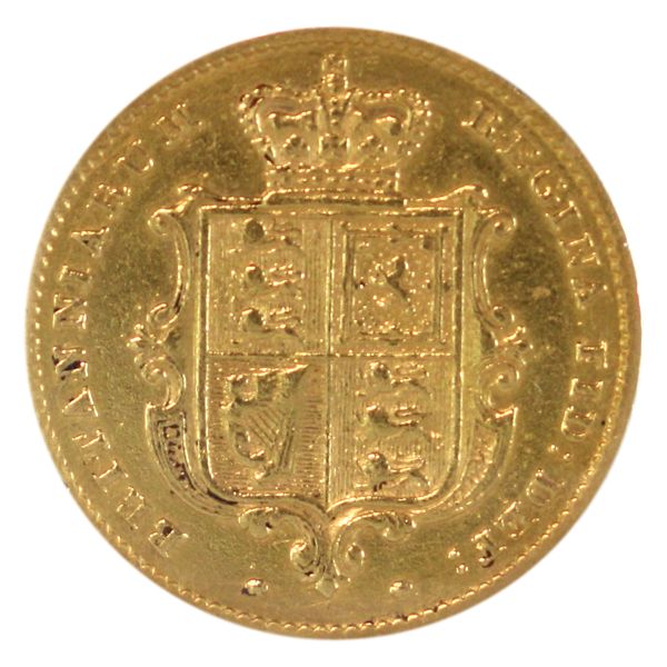 Great Britain Gold 1849 1/2 Sovereign VF-EF (cleaned)