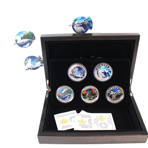2016 $20 Geometry In Art 5-coin Set in Deluxe Box (Tax Exempt)