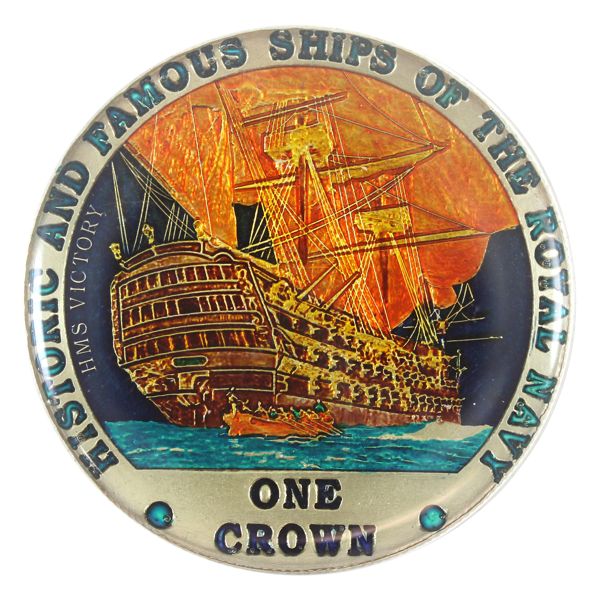 Tristan da Cunha 2008 1 Crown w/ Privately Issued Enamel Enhancements
