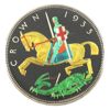 Image 1 : United Kingdom 1935 1 Crown w/ Privately Issued Enamel Enhancements