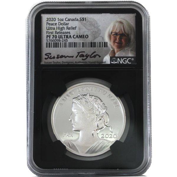 $1 2020 1oz Peace Dollar Ultra High Relief NGC PF70 UC (Tax Exempt)