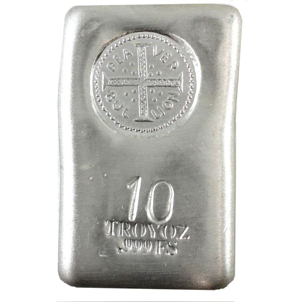 10oz Beaver Bullion .999 Fine Silver Bar (Tax Exempt)