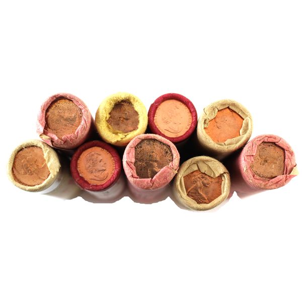 9x 1-cent Canada Double Head Rolls of 50pcs. 