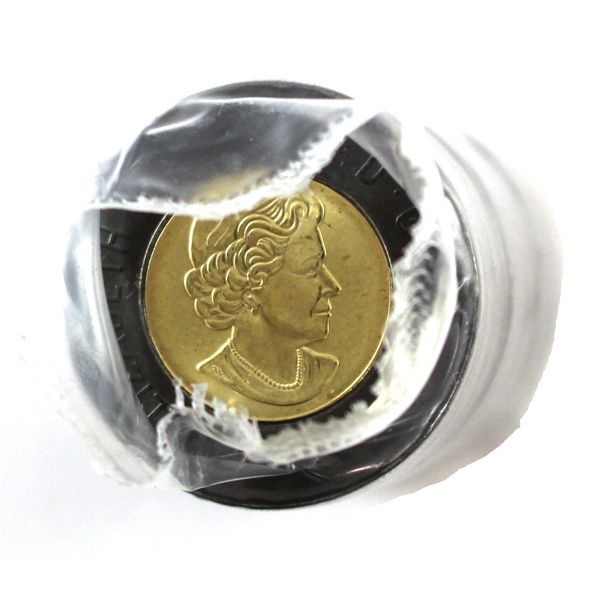 $2 2022 Canada Black Ring Honouring Queen Elizabeth II Original Wrapped Roll of 25pcs