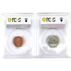 Image 2 : 1-cent 2006P Magnetic MS66 Red & 5-cent 2000P MS65 Both PCGS Certified. 2pcs