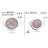 Image 1 : Errors! 10-cent 1943 & 25-cent 1942 Die Break Errors at the 43 on 10-cent & Antlers on 25-cent. 2pcs