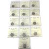 Image 1 : 10-cent 1971-2015 ICCS Certified PL65, PL66, MS65 & MS66, a Few NBU. 13pcs