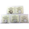 Image 2 : 5-cent Silver 2003 Coronation, 2004 D-Day, 2005 VE Day, 2012 & 2013 ICCS PF67 Ultra Heavy Cameo