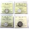 Image 1 : Mixed Lot of 3x 10-cent & New Brunswick 20-cent ICCS Certified. 4pcs