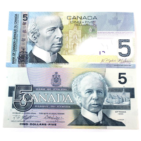 BC-56eA 1986 & BC-67bA-i 2010 $5 Replacement Notes UNC or Better. 2pcs