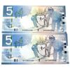 Image 2 : Pair of 2008 & 2010 $5 Notes with Matching 3 Digit RADARs APW0806080 & HPY0806080 UNC or Better. 2pc