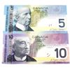 Image 1 : BC-67aA 2006 $5 & BC-68aA 2007 $10 Replacement Notes UNC or Better. 2pcs
