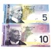 Image 1 : BC-67aA 2006 $5 & BC-68bA 2008 $10 Replacement Notes UNC or Better. 2pcs
