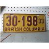 Image 1 : BC 1933 LICENCE PLATE