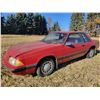 Image 1 : 1989 Red Mustang, 4 cyl. 5spd., #1FA8P40A9KF273027, 227,904 km, had running, needs fresh gas