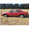Image 6 : 1989 Red Mustang, 4 cyl. 5spd., #1FA8P40A9KF273027, 227,904 km, had running, needs fresh gas