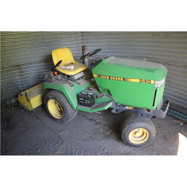 JD 240 c/w rototiller & mower (running)