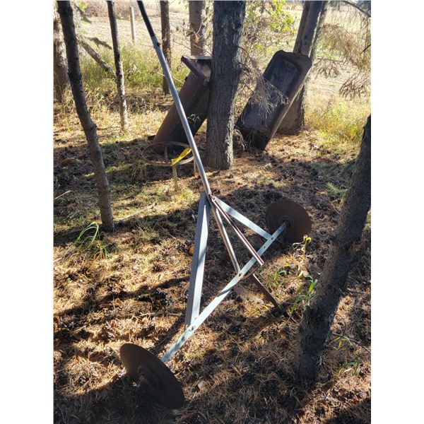 Garden marker, 2- small steel feeders, cart, tank, planters, mesh