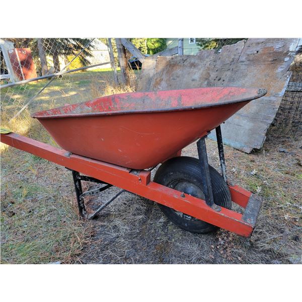 Orange wheel barrow