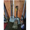Image 1 : Shovels, forks, shears, trimmers, broom & bar