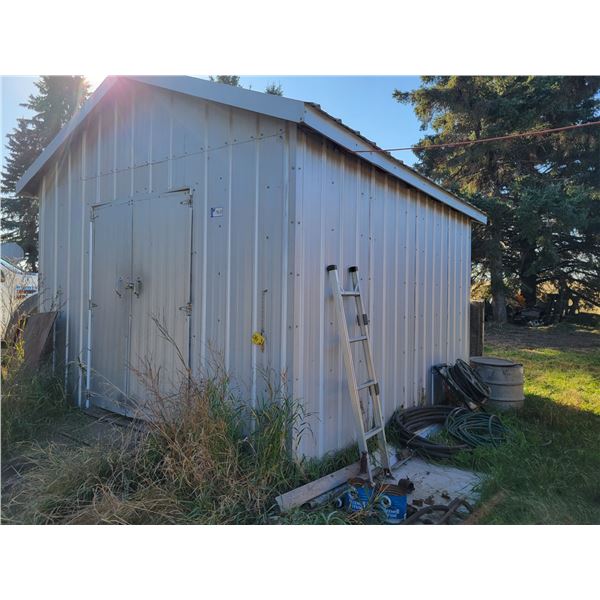 Approx. 10' x 10' double doors at each end, Storage shed. Well made