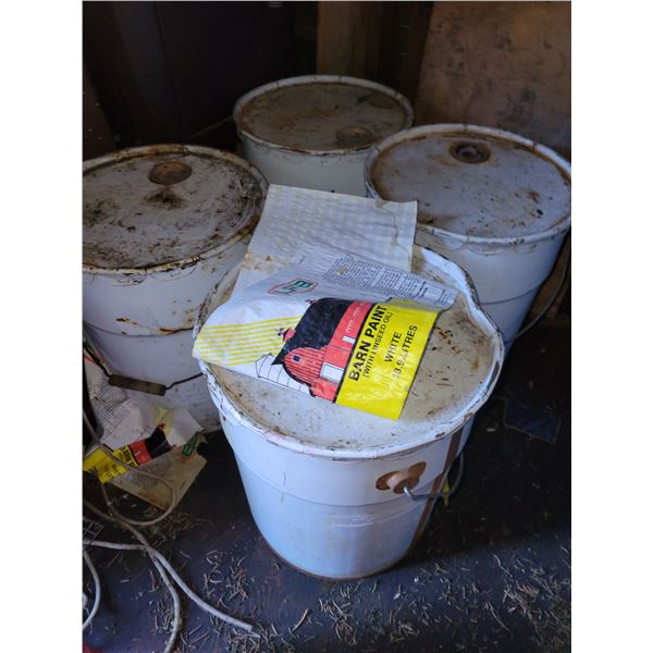 4- Pails of white barn paint