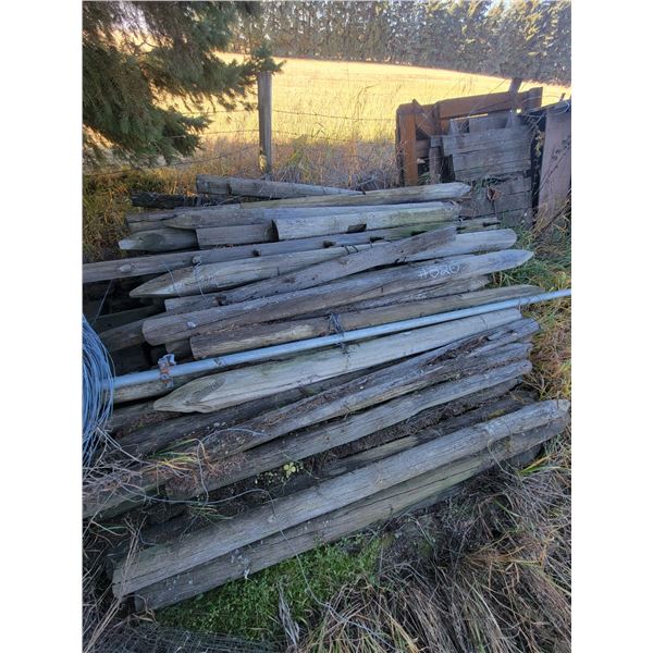 Pile of posts & wire