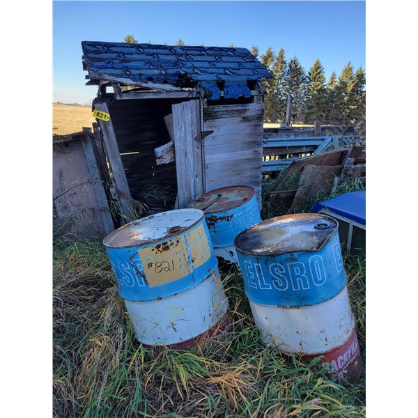 4- Barrels, wire, water tank