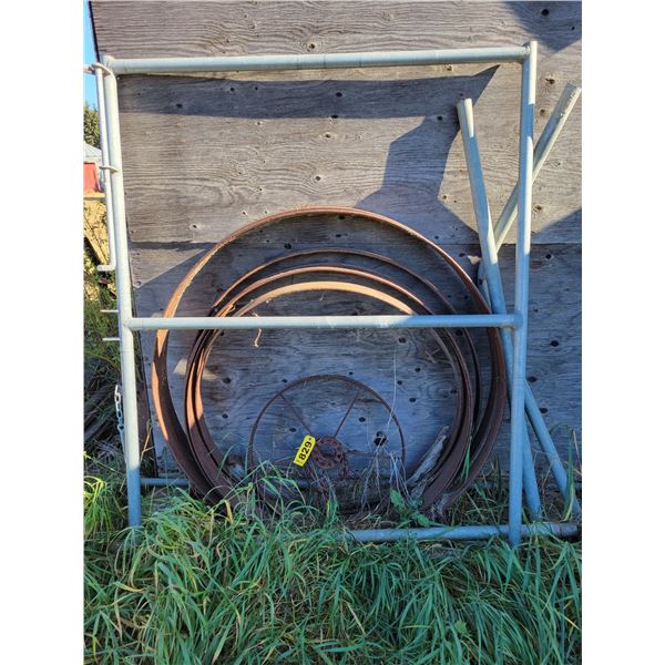 Gate frame, steel rims & wheel