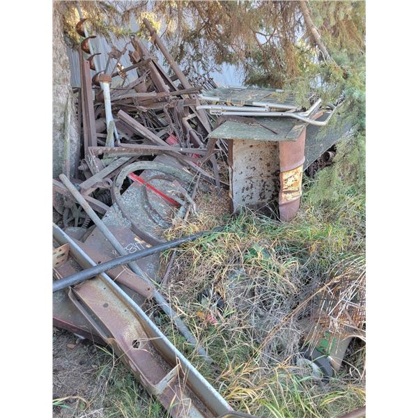 Large pile of scrap iron