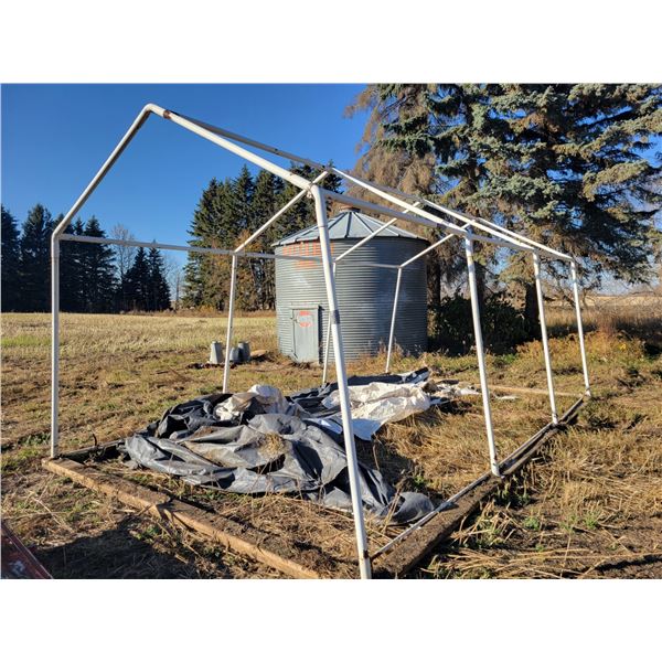 Tarp shed, approx. 12' x 22' (needs tarp)