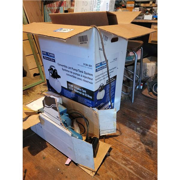 Pressure tank, pump & valve