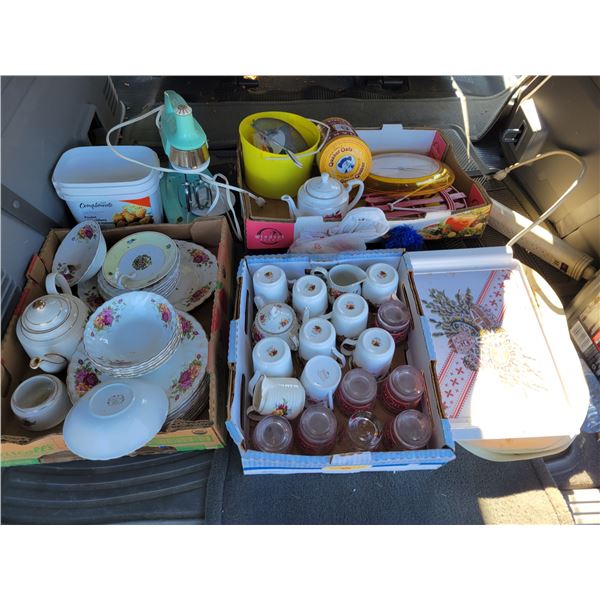 Rose Garden Ironstone ware by MYOTT Dish set & qty of various dishes & kitchen items