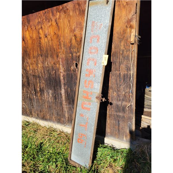 Cockshutt sign, approx. 13" x 84"